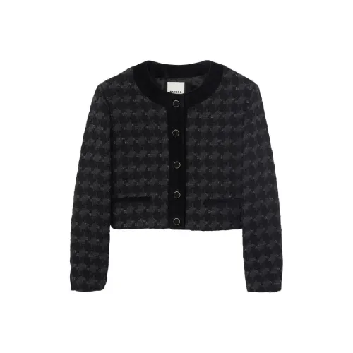 SANDRO Черное Женское Короткое Пальто