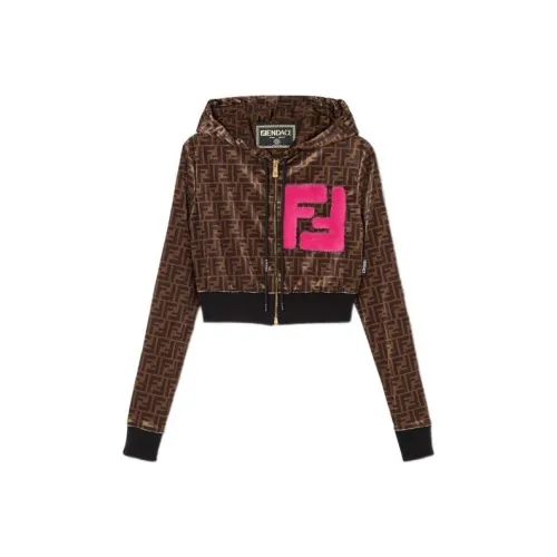 VERSACE x FENDI SS22 Fendace FF Куртки и Пальто Женские Темно-Коричневый