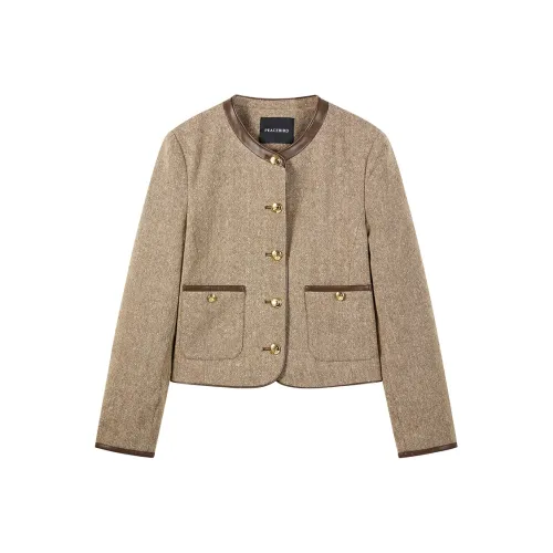 PEACEBIRD Cropped Jacket Women's Brown