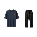 Морской синий + черный, повседневные брюки