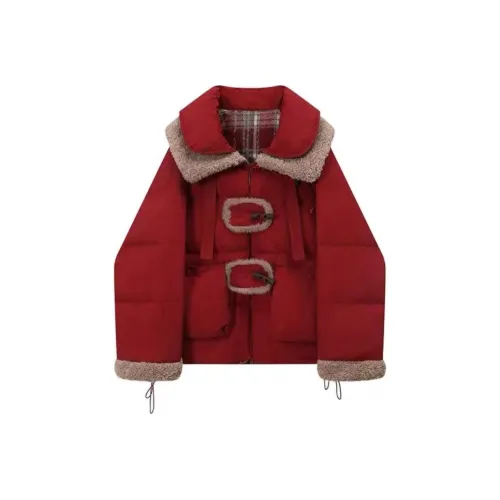 IDLE SOUL Хлопковый пуховик женский красный