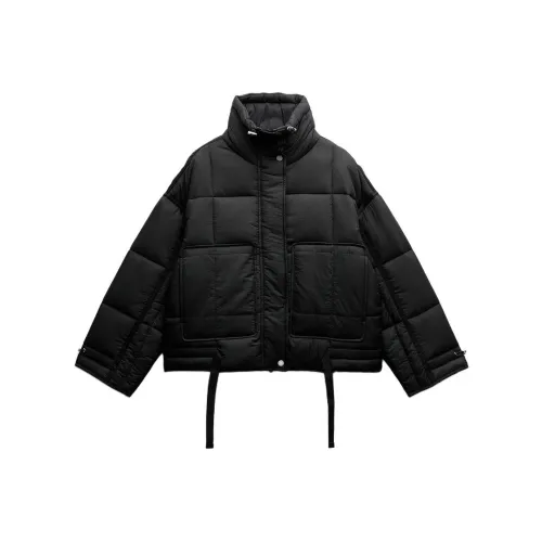 ZARA ZW Series Черные Женские Объёмные Куртки (Пуфы)