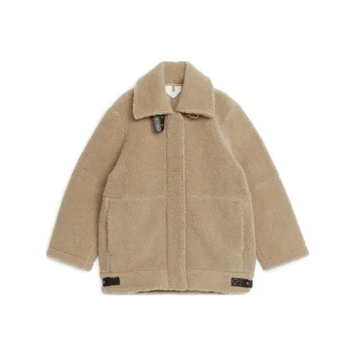 ARKET Темно-бежевые женские бархатные куртки