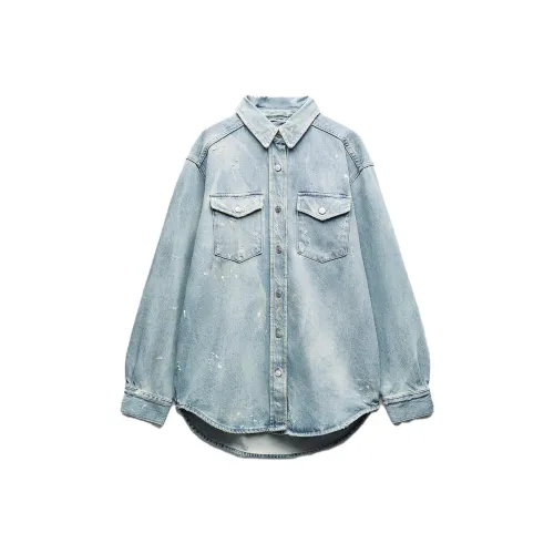 ZARA Синие Женские Джинсовые Куртки