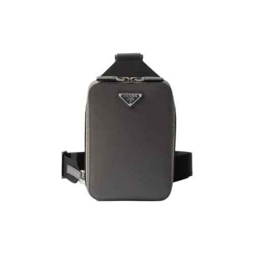 PRADA Saffiano Коровья кожа Сумка через плечо Мужская Серый