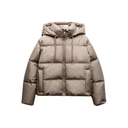 ZARA Серые Женские Объёмные Куртки (Пуфы)