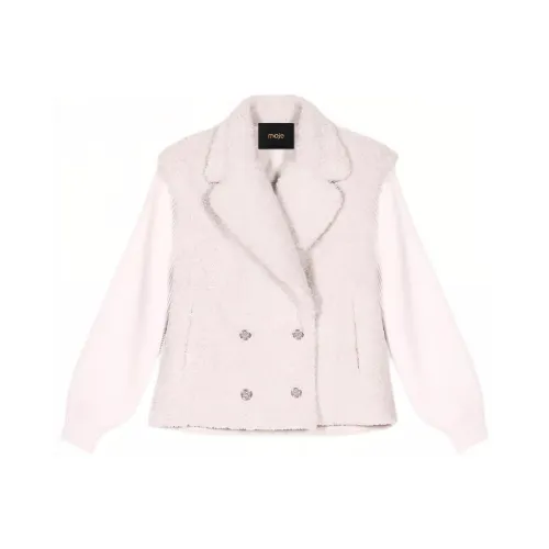 Maje Вельвет Feel Пальто Женское Бежевый Желтый