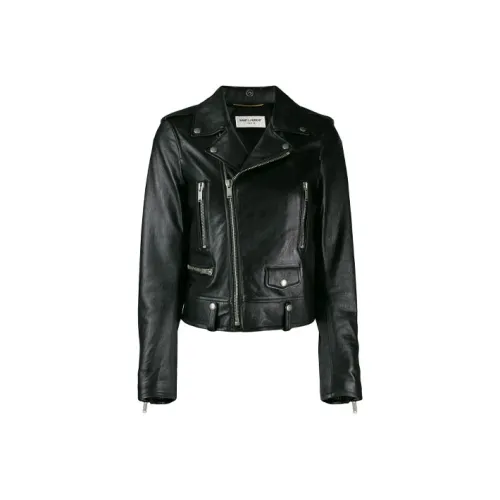 SAINT LAURENT Кожа Куртка Женская Черная