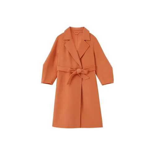 OUNIXUE Апельсиновое Женское Пальто