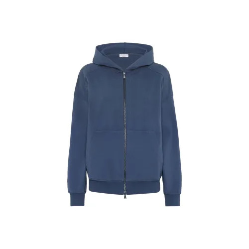 BRUNELLO CUCINELLI Monili SS25 Толстовка Женская Морской Синий