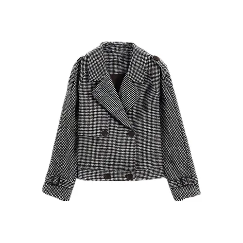 XWI Укороченная куртка женские узор "гусиная лапка"