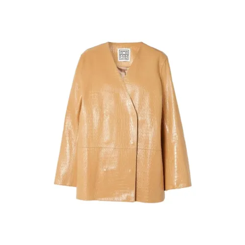 TOTEME Светло-желтая женская кожаная куртка