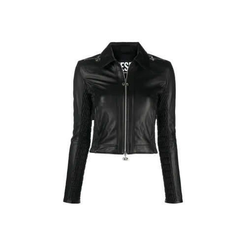 DIESEL Черные Женские Кожаные Куртки