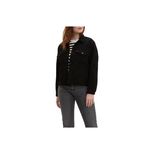 Levis Женские черные джинсовые куртки