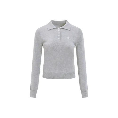 Ariseism Светло-серый Женская Трикотажная Одежда