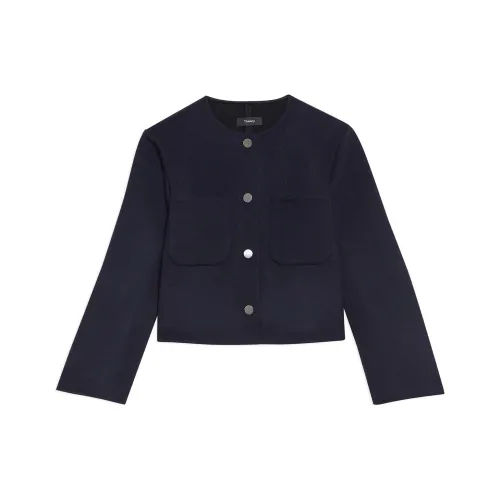 Theory Темно-синий Женское короткое пальто