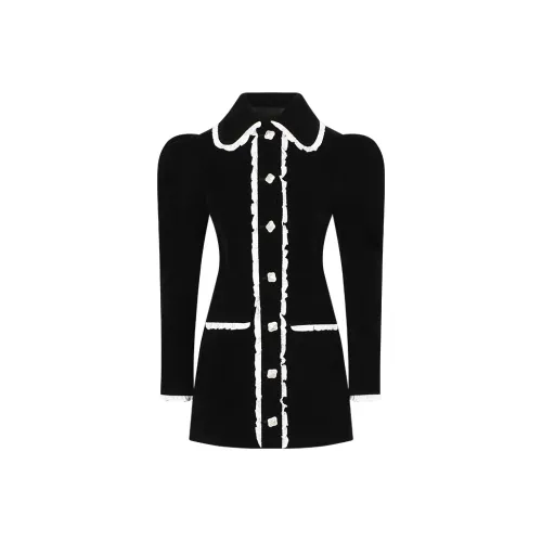 AooRaa Черная длинная пальто женские бархатные куртки