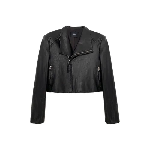 Coco Limited Классическая черная женская кожаная куртка