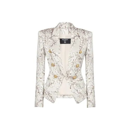 BALMAIN Бизнес-костюм пальто женское экрю