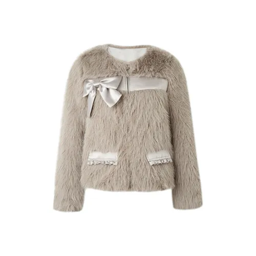 AooRaa Коричневый Женские меховые изделия