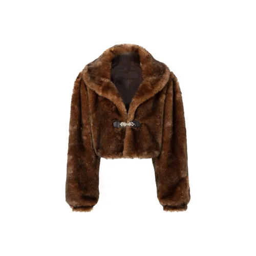 JYOSEI Loose Fit Утолщенный And Fleece-Lined Jacket Women's Brown