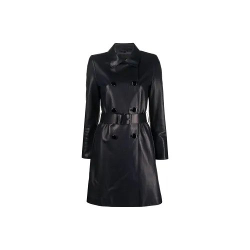 GIORGIO ARMANI SS23 Кожа Куртка Женская Полуночный Синий