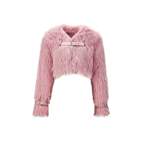 Girly Fancy Club Дымчатый Розовый Женские Меховые изделия