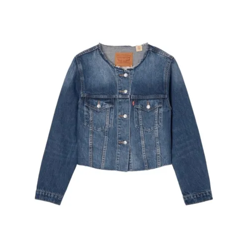 Levis SS24 Summer Collection Темно-синие Женские Джинсовые Куртки
