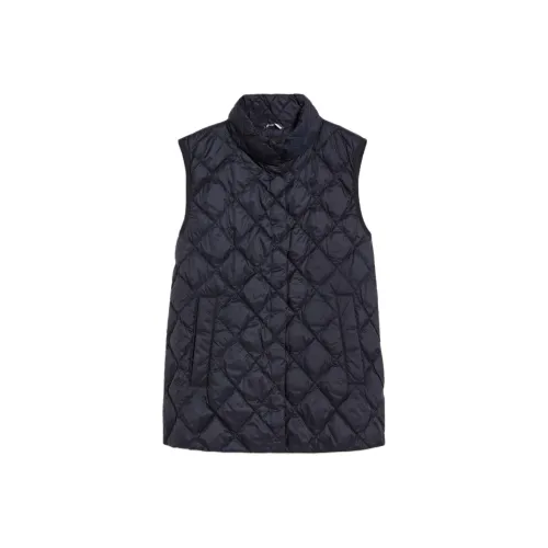 WEEKEND MaxMara BALCO Коллекция Водонепроницаемый Стеганый Ткань Жилет Жилет Женские Морской синий