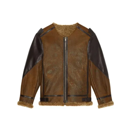 Givenchy Женские кожаные куртки цвета верблюжьего