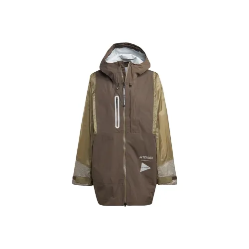 Adidas TERREX X и Wander Водонепроницаемый Ветрозащитный Ветровка Женские Темно-оливковый зеленый
