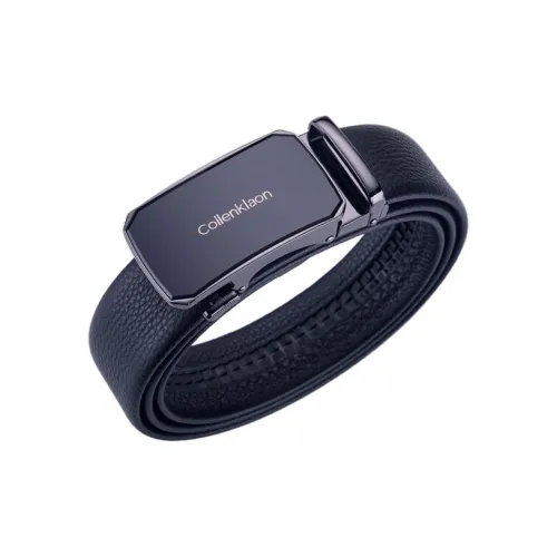 Coilenklaon Первый слой Кожаные ремни Мужской Металлический Золотой 3,5 см