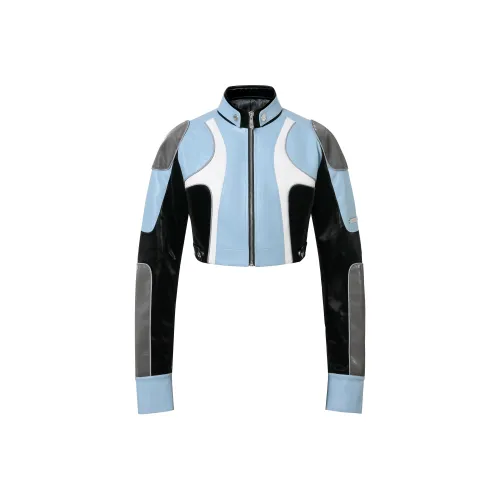 WEIRD MARKET Синий, Черный, Многоцветный Женские Короткие Пальто