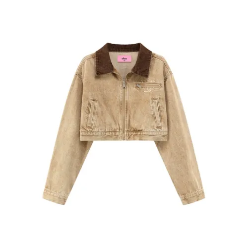 CHUU FW24 Cropped Coat Women's Yellow Brown CHUU FW24 Укороченное пальто женское желтый коричневый