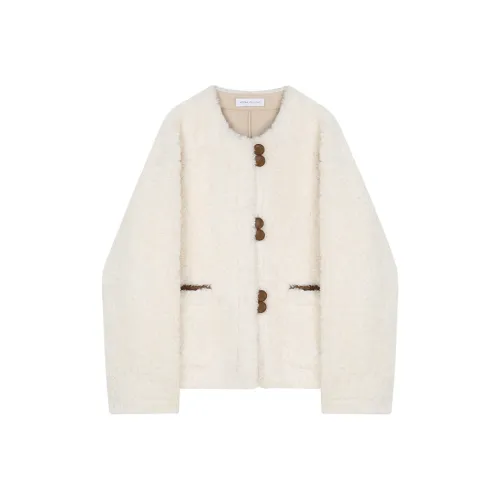 VEGA CHANG SS23 Бархат Feel Пальто Женские Молочный Белый