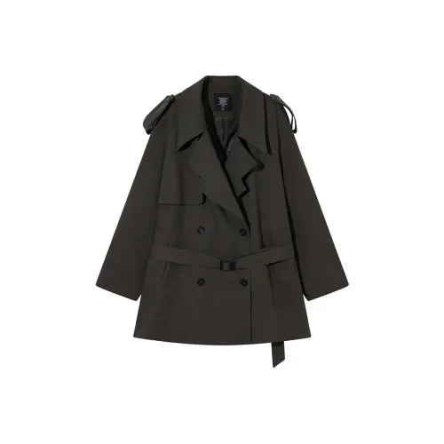 Ouyang Тренчкот Женские Asphalt Photinia Серый