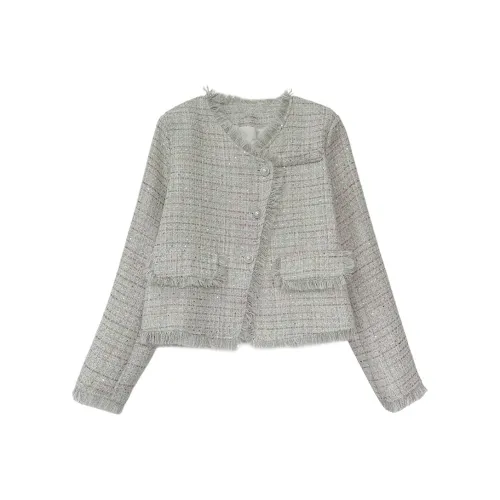 Icicofficial Cropped Jacket Женская Бежевый Абрикос