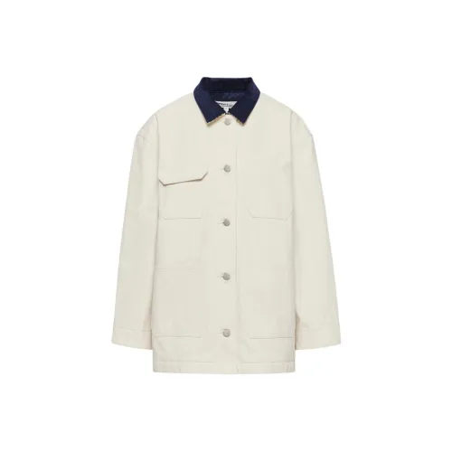 ARITZIA FW24 Denim FORUM 90-е годы Denim Chore Coat Denim Jacket Женское Vintage Белый Vintage Белый