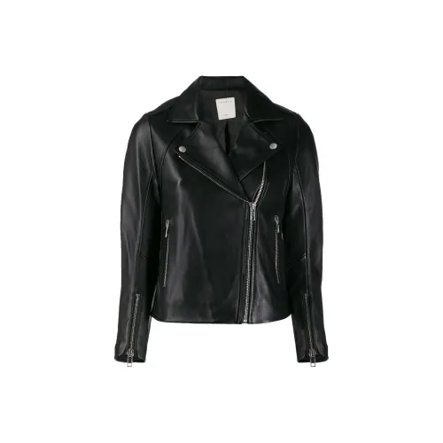 SANDRO Черные Женские Кожаные Куртки