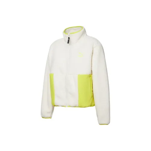 PUMA Повседневный Слоновая кость Женские Бархатные Куртки