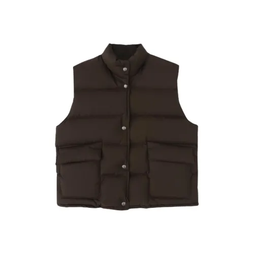 NOTHING WRITTEN Michelin Puffer Жилет Пуховик Женские Choco Шоколад