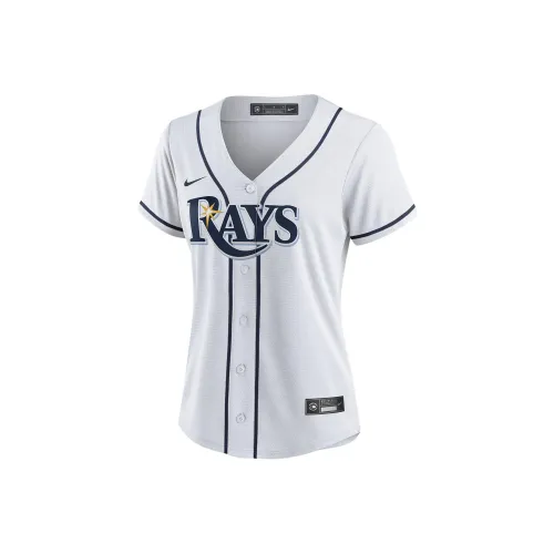 Nike MLB Коллаборация Tampa Bay Rays Футбол Джерси Женская Белая