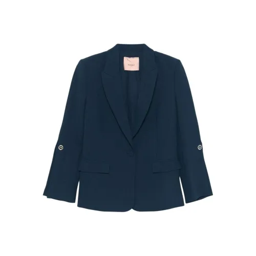 Твинсет Milano FW24 Бизнес Костюм Пальто Женское Морской Синий