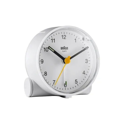 BRAUN Кварцевый механизм пластик будильник унисекс белый