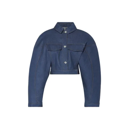 Jacquemus Темно-синий Коричневый/Морской синий Коричневый Женские Джинсовые Куртки