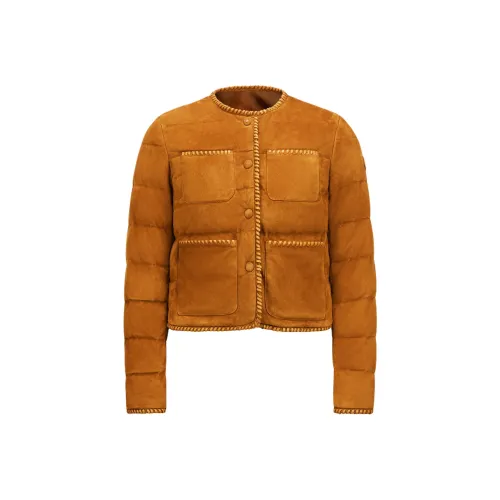 Moncler Roc Nation совместный бренд Co Бренд SS25 Скоро Пуховик Женский Светло-коричневый