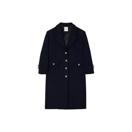SANDRO Темно-синее женское пальто