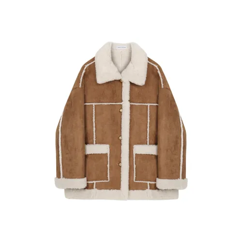 VEGA CHANG Cropped Coat Women's Caramel Brown VEGA CHANG Укороченное пальто женское карамельный коричневый