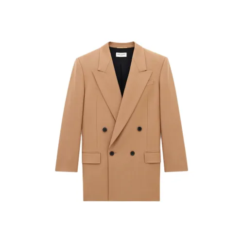 SAINT LAURENT FW24 Бизнес-костюм Пальто Женское Цвет Пралине