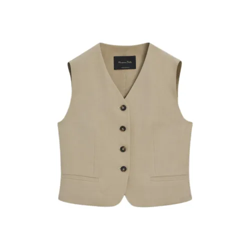 Massimo Dutti Жилет Женский Светло-Коричневый